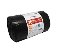 Kingfisher Quality Wheelie Bin Liners, Black, 240 Litre, 30-Piece