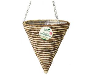 Kingfisher Rope Cone Pre-Lined Hanging Basket 30cm / 12 Inch - Garden Flower