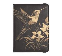 Kingfisher Style Simple Line Art Leather Passport Holder for Travel Anti Theft Travel Wallet for Men Trip Essentials