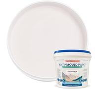 Kingfisher Thermapaint Anti Mould Paint with Active Fungicide 2.5L | Mould & Moisture Resistant Emulsion Wall Paint for Kitchens, Bathrooms & More | Waterproof & Washable | Snowdrop