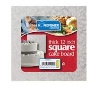 Kingfisher Thick Square Cake Board, Silver, 12-Inch/30 cm