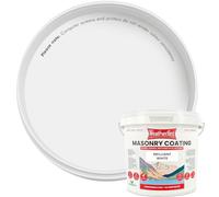 Kingfisher Weatherflex Waterproof Masonry Paint 10L, Brilliant White | Non toxic outdoor paint for brick, stone and concrete, crack resistant and breathable in extreme weather