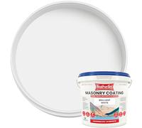 Kingfisher Weatherflex Waterproof Masonry Paint 5L, Brilliant White | Non toxic outdoor paint for brick, stone and concrete, crack resistant and breathable in extreme weather