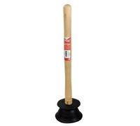 Kingfisher WOODP2 5-Inch Wooden Handled Sink Drain Plunger - Black