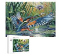 Kingfisher300Pc Jigsaw Puzzles Adults Children Pet Bird Jigsaws Post-Retirement Leisure Challenging Puzzle Great Gift Seniors Stress Reliever 300 PCS