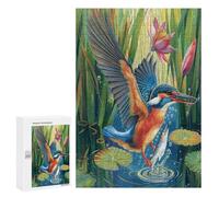 Kingfisher300Pc Jigsaw Puzzles Adults Children Pet Bird Jigsaws Post-Retirement Leisure Challenging Puzzle Great Gift Seniors Stress Reliever 300 PCS