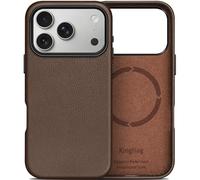 kingflag Leather Case for iPhone 17 Pro 6.3'' Top-Grain Genuine Leather Compatible with MagSafe (Brown)