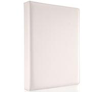 KINGFOM A4 Faux Leather Padfolio Ring Binder Business File Folder Document Holder with Card Holder (3 Ring Binder White)