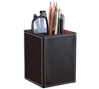 KINGFOM™ Faux Leather Pen Pot (Brown)