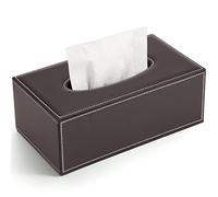 KINGFOM PU Leather Cosmetic Tissues Box Tissue Box for Office/Car/Home (Brown)