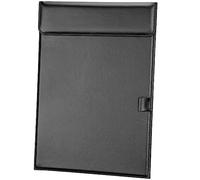 KINGFOM PU Leather Hardboard Office Clipboard, Magnetic Clip A4 Letter Size Clip Boards with Pen Holder for Nurses, Students, Teacher Black