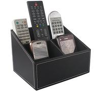 KINGFOM Remote Control Organiser, 3 Compartments TV Remote Holder (Black)
