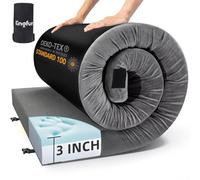 Kingfun Memory Foam Camping Mattress, 3 Inch Waterproof Floor Foldable Portable Roll up Mattress Bed, Comfortable Car Camping Sleeping Mat Pad, Truck Bed Tent with Removable Cover Travel Bag, Single