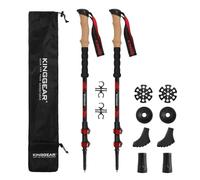 KINGGEAR High-Performance Lightweight Carbon Fiber Trekking Poles - Adjustable, Durable, Non-Slip, All-Terrain Hiking Equipment - Essential Outdoor Adventure and Mountaineering Gear
