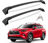 KINGGERI Lockable 260lbs Cross Bars Roof Racks Fit for Toyota Highlander 2020 2021 2022 2023 2024 2025 XLE Limited Platinum Hybrid, Heavy Duty Aluminum Rail Crossbar Anti-Theft Metal Matte Luggage