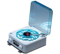 KINGGOO The Waves Vinyl Record Player with Light, Aqua Vinyl Bluetooth Speaker, Retro Turntable Speaker with 4 Sounds of Nature, waves vinyl player Speaker Compatible with Bluetooth, TF,AUX Mode