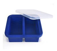 Kinggrand Kitchen 2-Cup Silicone Freezer Tray with Lid - 1 Pack - Make 2 Perfect 2-Cup Portions - Easy Release Molds for Food Storage & Freeze Soup, Broth, Stew or Sauce
