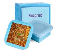 Kinggrand Kitchen 2 Cup Silicone Freezer Trays with Lid 2 Pack Silicone Freezer Molds Make 2 Perfect Soups, Broths, Stews, Sauces, Curries