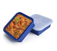 Kinggrand Kitchen 4 Cup Silicone Soup Freezer Molds 2 Pack Soup Cubes Freezer Trays with Lid Easy Release Ice Cube Tray for Food Freezing Container Store Soup, Sauce, Broth,Leftovers