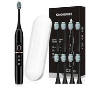 kingheroes Electric Toothbrush Set, Comes with 8 Brush Heads and Travel Case, 4 Modes with Built-in 2 Minute Smart Timer, 60 Days Charge, 42 Motor
