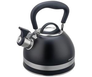 Kinghoff KH-1858 1.8 L Stainless Steel Whistling Kettle Induction Small Whistling Kettle Tea Kettle with Folding Handle Kettle for All Hobs Matte Black