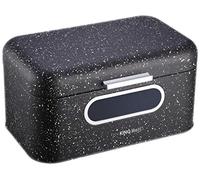 Kinghoff Stainless Steel Bread Box with Window with Marble Effect 1078 Schwarz