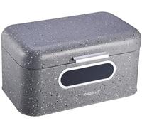 Kinghoff Stainless Steel Bread Box with Window with Marble Effect black