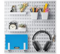 KINGHON Pegboard Combination Kit, 4 Tiles 30x30cm Wall Organiser with 18 Pieces Accessories, Peg Board for Wall Storage Room Organization Decoration Ornaments Display