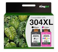KINGJET 304XL Printer Ink 304 XL Ink Cartridges Combo Pack Replacement for HP 304 Ink Cartridges Black and Colour for HP Envy 5010 5020 5032 5030 5000 DeskJet 3760 3762 2600 2620 2630 2633 3720 3750