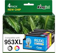KINGJET 953XL Ink Cartridges Multipack New Chip Replacement for HP 953 XL Ink Cartridges Compatible with HP OfficeJet Pro 7720 7740 8710 8218 8715 8718 8719 8720 8725 8728 8730 8740 7730 8210 Printer