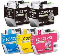 KINGJET LC3219XL Ink Cartridges 5 Pack Double Black for Home & Office High Yield Replacement for Brother LC3217 LC3219XL, for MFC-J5330DW J5335DW J5730DW J5930DW J6530DW J6930DW J6935DW