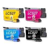 KINGJET LC527 Ink Cartridges Replacement for Brother LC527 LC-527 LC527VAL Ink Multipack for Brother MFC-J4550DW MFC-J4350DW Printer (Black Cyan Magenta Yellow, 4 Pack)