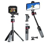 KINGJOY Mini Tripod for Camera, Portable Vlog Travel Selfie Stick Compatible with DJI OSMO Pocket 3/Insta 360 x 5/OSMO 360/Xtra/Sony/Canon/Nikon, Extendable Mini Desk Selfie Stick Tripod