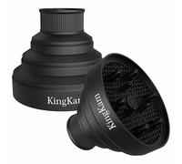 KingKam Collapsible Hair Dryer Diffuser - Travel and Easy Storage - Diffuser Attachment Fit Most Hair Dryers with Nozzle Diameter D-1.575Inch to 1.968 Inch (4-5cm) - Black