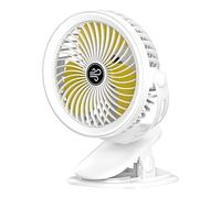Kingke 1200mAh Portable Rechargeable Clip-on Fan Battery Operated 3 Speed Personal for Outdoor Camping Tent BBQ Home Multi-functional Household Table Clip Lamp Personal USB Small