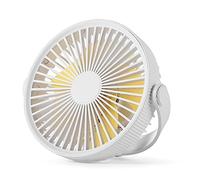 Kingke 2000mAh Rechargeable Camping Fan with Night Light Nature USB Ceiling Circulator for Ceiling Rechargeable for Tents with Light