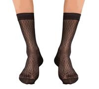 Kingke Socks,Elegant Mens Sheer Pattern Dress Socks See Through Nylon Business Formal Wear Thin Middle Tube Calf Length Socks