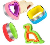 kingkindsun Sandwich Cutter and Sealer Set, Bread Decruster Pancake Maker, Decruster Sandwich crimpers for Making Sandwiches, Hamburgers, Pies, DIY Cookie Cutters for Kids (Colour-4PCS)