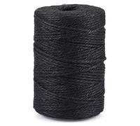 KINGLAKE 100m Black String Twine, 2mm Jute Garden Twine Craft String for Crafts, Gift wrapping,Gardening,Packing,Christmas Decoration