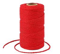 KINGLAKE 100m Red Cotton String, 2mm Butchers String Kitchen Bakers Twine for Crafts, Baking, Gift Wrapping, Knitting, Wall Hanging, Cooking Meat