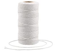 KINGLAKE 100m White Cotton String, 2mm Butchers Kitchen String Bakers Twine for Cooking Meat, Crafts, Gift Wrapping, Gardening