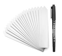 KINGLAKE 100Pcs 20x3cm Large Plant Labels and Pen for Outdoor Plants, White Plastic Garden Marker Waterproof Plant Name Tags for Vegetables, Herbs, Seeds, Seedling, Flowers
