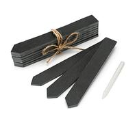 KINGLAKE 10Pcs Slate Plant Labels and Talcum Pen, Natural Slate Plant Markers Labels for Outdoor Plants, Reusable Garden Markers Signs for Vegetable Patch, Herbs, Potted Plants, Flowers (15x2cm)