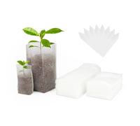 KINGLAKE 200 Pcs Non-woven Plant Seedling Bags Biodegradable Fabric Grow Breeding Bags with 100pcs 4" Plant Labels(4.4 x 8.5 cm+ 7.8 x 15 cm)