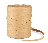 KINGLAKE 200m Brown Raffia Ribbon for Gift Wrapping, Natural Paper Ribbon, Raffia Yarn Brown Twine String for Crafts, Halloween Christmas Decorations, Packing, Florist, Crocheting, Gardening