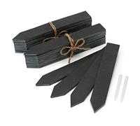 KINGLAKE 20Pcs Slate Plant Labels and Talcum Pen, Plant Markers Labels for Outdoor Plants, Reusable Large Garden Markers Signs for Vegetable Patch, Herbs, Potted Plants, Flowers (20x3cm)