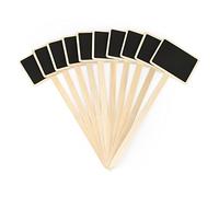 KINGLAKE 20Pcs Wooden Plant Labels with Marker Pen, T-Type Garden Plant Markers Mini Black Board Plant Tags for Herbs Seed Seedling Vegetables Flowers Potted Plants, Rectangular