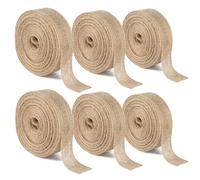 KINGLAKE 2cm Hessian Ribbon Roll, 60m Burlap Jute for Gift Wrapping, Brown Natural Craft for Crafting, Florist, Presents Packing, Rustic Wedding & Christmas Decorations