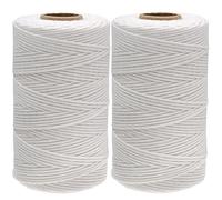 KINGLAKE 2x100m White Cotton String, 2mm Butchers Kitchen String Bakers Twine for Cooking Meat, Crafts, Gift Wrapping, Gardening
