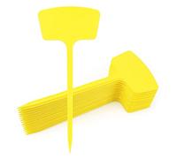 KINGLAKE 30 Pcs Outdoor Tall Plant Labels 36cm/14.1", Extra Large Waterproof Plastic Plant Tags, Super Thick T-Type Garden Markers for Vegetable, Flowers and Potted Plants (Yellow)